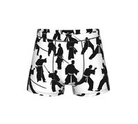 AYYQWE Silhouettes Of Martial Arts - Ropa interior para hombre, transpirable, ligera, cómoda, para uso diario, ropa de dormir casual, Negro, XL