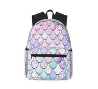 AYYQWE Sirena rosa pastel púrpura aguamarina impresión té ligero cómodo mochila informal unisex senderismo gimnasio camping trabajo al aire libre