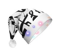 AYYQWE Sombrero de Navidad brillante con estampado de notas musicales negras para adultos, para fiestas, Año Nuevo, celebraciones de Navidad