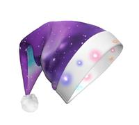 AYYQWE Sombrero de Navidad brillante con estampado morado de galaxia mágica para adultos, para fiestas, Año Nuevo, celebraciones de Navidad
