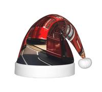 AYYQWE Sombrero de Navidad rojo con estampado de la calle de Londres para adultos, para fiestas, Navidad, Año Nuevo, celebraciones de temporada