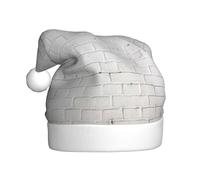 AYYQWE Sombrero de Papá Noel con diseño de ladrillo blanco viejo para hombres y mujeres, decoración de fiesta, Año Nuevo, festividades, celebraciones, gorro de Navidad