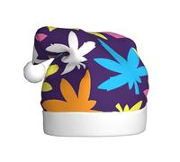 AYYQWE Sombrero de Papá Noel con estampado de malas hierbas y colores brillantes para hombres y mujeres, decoración de fiesta, Año Nuevo, festividades, celebraciones, gorro de Navidad