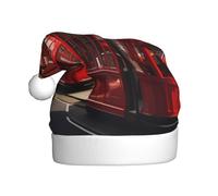 AYYQWE Sombrero rojo de Papá Noel con estampado de la calle de Londres para hombres y mujeres, decoración de fiesta, Año Nuevo, celebraciones, Navidad