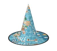 AYYQWE Sombrero unisex con diseño de mapa de Grecia, cómodo, para fiesta de carnaval, cosplay, fiesta de máscaras, celebraciones