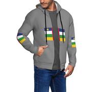 Ayyqwe Sudadera con capucha con estampado de bandera de África Central para hombre, suave, casual, para exteriores, a la moda, ropa de calle, Negro, S