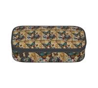 AYYQWE Sugar Skulls - Estuche versátil con estampado de mariposas para estudiantes, 8.3 x 2 x 3.7 pulgadas, bolsa de almacenamiento, uso escolar y oficina, Black, Talla única