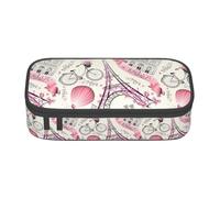 AYYQWE The Paris Tower and A Bicycle Print - Estuche versátil para estudiantes, 8.3 x 2 x 3.7 pulgadas, bolsa de almacenamiento, uso escolar y oficina, Black, Talla única
