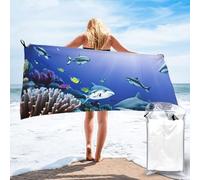 AYYQWE Toalla ligera con estampado de tiburón para hombres y mujeres, para viajes, playa, camping, senderismo, yoga, natación, deportes