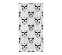 AYYQWE Toallas de baño con diseño de cabeza de esqueleto monocromático con temática de Halloween, versátiles, para playa, piscina, gimnasio, viajes, yoga, ecológicas, para el hogar y vacaciones