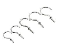 AYYSSM 10-30 Uds tornillos de gancho de taza 1/2 "-2" ganchos de rosca de techo atornillables de acero al carbono for colgar en la cocina(Nickel plated,7/8"_30PCS)