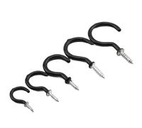 AYYSSM 10-30 Uds tornillos de gancho de taza 1/2 "-2" ganchos de rosca de techo atornillables de acero al carbono for colgar en la cocina(Black,5/8"_30PCS)