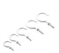 AYYSSM 10-30 Uds tornillos de gancho de taza 1/2 "-2" ganchos de rosca de techo atornillables de acero al carbono for colgar en la cocina(White,1"_30PCS)