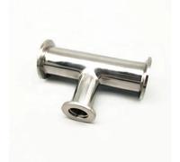 AYYSSM Nuevo KF16 KF25 KF40 KF50 Brida Igual Recta Tri Abrazadera en T de Acero Inoxidable Sanitario 3 vías tee Conector de tubería (Color : Silver, Size : KF40)