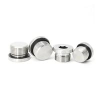 AYYSSM Tapón de Brida Hexagonal de Acero Inoxidable 304, tapón de Aceite de Cabeza Roma, Anillo de Sellado ED, Rosca de Tornillo, Macho métrico(M24x2)