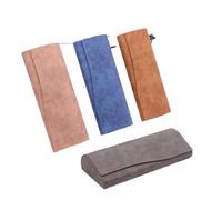 Ayztantine Funda de Gafas Blanda de Cuero Hard-shell Spectacle Case Men Women Glasses PU Leather Portable Anti-extrusion Sunglasses Storage Box Folding Eyewear Pouch(Mixed 4pcs)