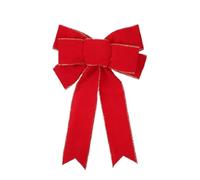 Ayztantine Lazos Arbol Navidad Adorno for árbol de Navidad con Lazo Grande Terciopelo Rojo for Decorar el Ambiente y paisajismo Frontal(Color 3)