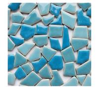 Ayztantine Mosaicos Manualidades 122 g de Porcelana Poligonal for Manualidades, Materiales for Hacer mosaicos de cerámica, 1-4 cm de Largo, 1-4 g/Unidad, 3,5 mm de Grosor.(Lake Blue Mix)