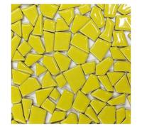 Ayztantine Mosaicos Manualidades 122 g de Porcelana Poligonal for Manualidades, Materiales for Hacer mosaicos de cerámica, 1-4 cm de Largo, 1-4 g/Unidad, 3,5 mm de Grosor.(Yellow)