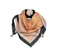 Ayztantine pañuelos mujer Bufanda de seda cuadrada pequeña a rayas for mujer, Protector cuello for camisa triangular con hebilla magnética for primavera y otoño(Color 2)