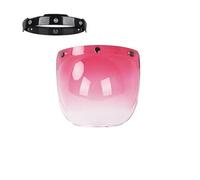 Ayztantine Visera de burbuja abatible universal for cascos abiertos motocicleta, fácil instalación Visera Casco Moto(Gradual change red)