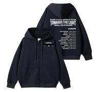 AZ Concierto Towards The Light Sudadera con Capucha 2025 Support Merch Sudadera Cremallera Contton Sudadera con Capucha Top(Black,L)