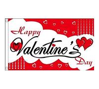 AZ FLAG - Bandera Feliz Dia De San Valentin - 150x90 cm - Bandera De Los Enamorados - Happy Valentine'S 100% Poliéster Con Ojales de Metal integrados - 110g - Colores Vivos Y Resistente A La Decoloración