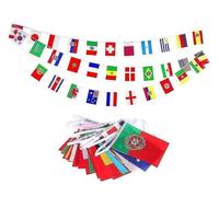 AZ FLAG Guirnalda 20 Metros 32 Banderas de la Copa Mundial DE FÚTBOL DE 2022 CATAR 45x30cm - Bandera del Mundial 30 x 45 cm - banderines