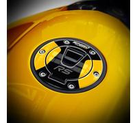 Az Graphishop GP-T-SPRS-21-25 - Protector de tapón de gasolina 3D compatible con Triumph Speed Triple 1200 RS 2021-2025, color amarillo cósmico