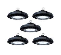 Azabak Campana Industrial LED UFO - Pack de 5 unidades - 210 W - IP65-5700K - 25200 Lúmens - Led Phillips - Driver Invertronics - Aluminio - Iluminación Naves industriales, talleres, fábricas