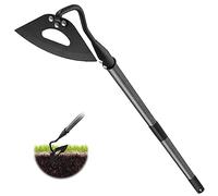 Azada de jardín, azada de jardín con mango de 140 cm, azada hueca endurecida para eliminar malezas, aflojar el suelo, cavar, plantar, hacer surcos, práctico dispositivo para eliminar malezas