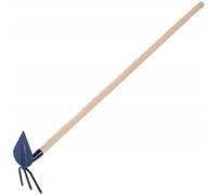 Azada de metal KADAX, azada de jardín con mango largo de madera, 3 púas