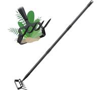 Azada y cultivador de jardín, herramienta ajustable 2 en 1 con mango de 134 cm de largo y 4 púas duraderas para eliminar eficazmente las malas hierbas y aflojar el suelo, equipo esencial de jardinería