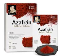 Azafrán Molido, saffron safran, Azafrán Español de Calidad, ideal para paellas, estofados, sopas, patatas y gran cantidad de guisos, Peso Neto 0.4 g, Apto para 16 raciones, Contiene 5 sobres