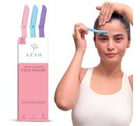 Azah Maquinilla de afeitar facial para mujer [Paquete de 3] | Maquinillas de afeitar faciales instantáneas e indoloras para mujeres | Perfecto para cejas, labio superior y barbilla | Ideal para todo