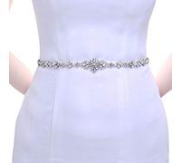 Azaleas Cinturón de boda Rhinestone cinturón nupcial rebordear vestidos de novia cinturón brillo cristal nupcial faja(S09), Organza Blanco, Talla única