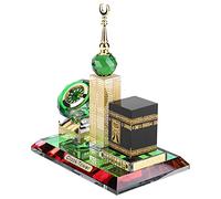 Azan Reloj Musulmán 21 × 18 × 10 Kaaba Musulmana Torre del Reloj Modelo Arquitectura Islámica Artesanía Decoración de Escritorio para el Hogar Decoraciones Musulmanas para