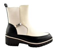 Azarey - Bota Bicolor con Cremallera 512117 Sintético Mujer Color: Negro/Hielo Talla: 38
