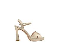 Azarey SANDALIA DORADA METALIZADA DE TACÓN ALTO CON PLATAFORMA Y TIRAS FLOR - (Talla 41)
