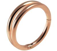 AZARIO LONDON Anillo de plata de ley 925 con doble aro de calibre 16 con bisagras, para cartílago, aro de daith, joyería de piercing, 10mm Diameter, Plata de ley Plata de ley Chapado en oro rosa, Sin