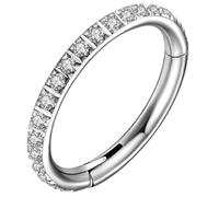 AZARIO LONDON Anillo de segmento con bisagras de acero quirúrgico 316L de calibre 18, anillo de segmento con bisagras, para septum, cartílago de oreja, nariz, joyería para labios y cuerpo, 8mm