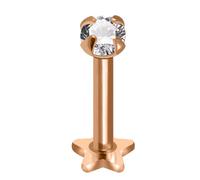 AZARIO LONDON Juego de garras redondas de plata de ley 925 con circonita cúbica de calibre 16, base de estrella, labio, piercing de barra para tragus, caracola, hélice, labret, 8mm Length : 2.5mm