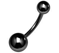 AZARIO LONDON Piercing de ombligo de acero quirúrgico 316L anodizado calibre 14, 8 mm, 10 mm, 12 mm de longitud, barra curvada con bola de 5 mm y 8 mm, piercing para ombligo, joyería para el ombligo