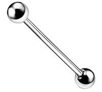AZARIO LONDON Piercing industrial de titanio de grado G23, calibre 14, con bola, 34mm Length - 5mm Ball, Titanio de grado G23, No es una piedra preciosa