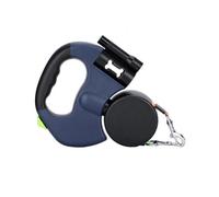 Azarton Correa Extensible Doble para Perros, 360° antienredos, con luz LED, Caja para Bolsas, Cinta de Nailon Reflectante y Mango Antideslizante, Perros pequeños y medianos
