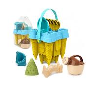Azarton Set de moldes para Castillos de Arena para niños, Juguete de Playa con moldes, Herramientas y Bolsa de Malla, Resistente Playa, arenero, Interior y Exterior