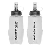 Azarxis Botella de Agua Blanda Flexible TPU TPE Botella Deportiva plegable Botella para Correr Bolsa de Hidratación al Aire Libre (Blanco - 250ml - 2 Pcs)