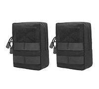 Azarxis EDC Bolsa de Cinturón Táctical Militar Bolsillo Táctico Molle Riñoneras Multifuncional para Senderismo Camping Caza Juego de Guerra CS (01 - Negro - 2 Piezas)