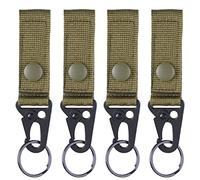 Azarxis Llavero Táctico con Cinturón Gancho Clave Multifuncional Hebilla Molle para Camping al Aire Libre (Verde - 4 pcs)