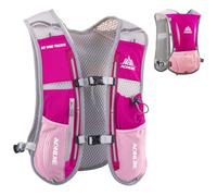 Azarxis Mochila de Hidratación Carrera Chaleco para Correr Sendero de Hidratación Chaleco para Maratón Ultra Pack 5L Mujeres Hombres (Rosa Rojo - Solo Mochila)